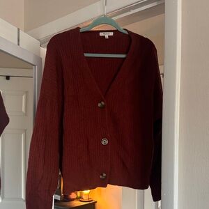 Madewell Deep Red Cardigan Sweater